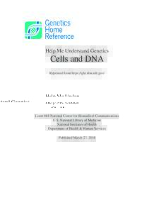 Help Me Understand Genetics  Cells and DNA Reprinted from https://ghr.nlm.nih.gov/  Lister Hill National Center for Biomedical Communications