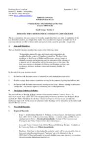 Professor Bruce Archibald Room 422, Weldon Law Building Tel: [removed]Fax: [removed]e-mail: [removed]  September 3, 2013