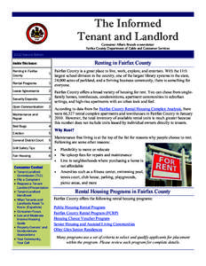 The Informed Tenant and Landlord Consumer Affairs Branch e-newsletter Fairfax County Department of Cable and Consumer Services[removed]Special Edition