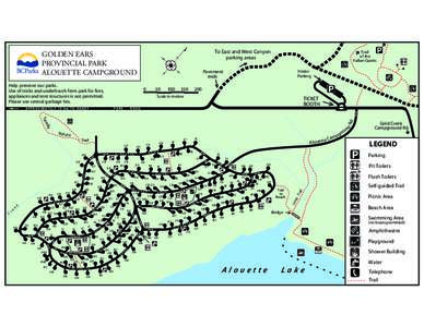 To East and West Canyon parking areas GOLDEN EARS PROVINCIAL PARK ALOUETTE CAMPGROUND