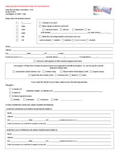 Please print this form and send it along with your donation to: Muscular Dystrophy Association - WEB PO Box[removed]Washington, DC[removed]Please select the donation amount: $__________