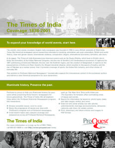 ProQuest - Historical Newspapers Times of India Brochure (PDF)