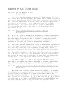 Expungement / Lewis v. Harris / Supreme Court of the United States / Law / New Jersey Department of Labor and Workforce Development / Regulatory taking