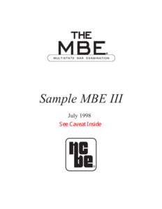 Sample MBE III July 1998 6HH&DYHDW,QVLGH   ®