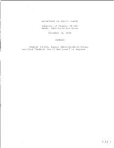 DEPARTMENT OF PUBLIC SAFETY Adoption of Chapter[removed]Hawaii Administrative Rules December 14, 2000 SUMMARY Chapter[removed], Hawaii Administrative Rules,