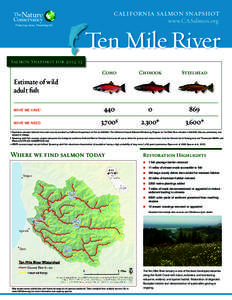 california salmon snapshot www.CASalmon.org Ten Mile River Salmon Snapshot for[removed]Coho