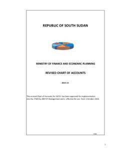 REPUBLIC OF SOUTH SUDAN  MINISTRY OF FINANCE AND ECONOMIC PLANNING REVISED CHART OF ACCOUNTS