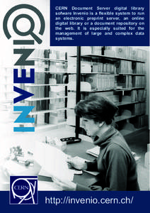 Library science / Data / World Wide Web / Metadata / Invenio / Data management / Information