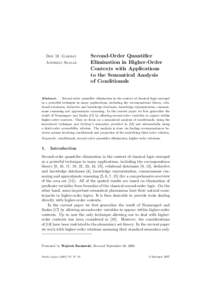 Dov M. Gabbay Andrzej SzaÃlas Second-Order Quantifier Elimination in Higher-Order Contexts with Applications