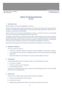 ICA Charter of Contractual Fairness