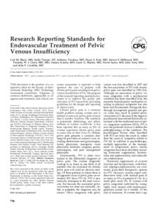 Research Reporting Standards for Endovascular Treatment of Pelvic Venous Insufficiency