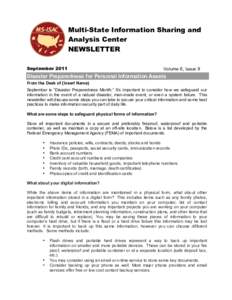 Crime prevention / National security / Data security / Disaster preparedness / Survival skills / Information security / Computer security / Survival kit / United States Department of Homeland Security / Public safety / Security / Emergency management