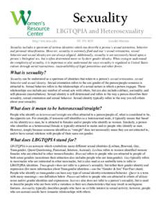 Sexuality LBGTQPIA and Heterosexuality http://wrc.msu.edu