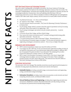 NJIT QUICK FACTS  NJIT: New Jersey’s Science and Technology University