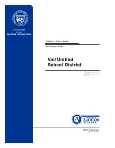 A REPORT TO THE ARIZONA LEGISLATURE  Division of School Audits