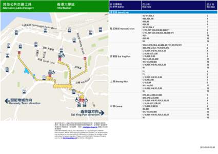 其他公共交通工具  香港大學站 Alternative public transport