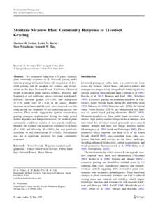 Livestock / Grasslands / Conservation / Habitat / Agricultural land / Grazing / Meadow / Wet meadow / Rangeland management / Riparian zone / Pasture / Managed intensive rotational grazing