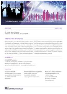 Business / Economics / Dorsoduro / Francesco Foscari / Socially responsible investing