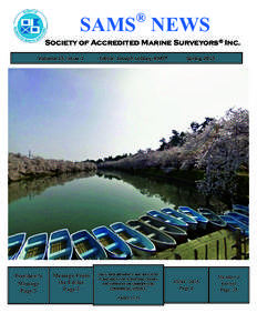 ®  SAMS NEWS Society of Accredited Marine Surveyors® Inc. Volume 25, Issue 1