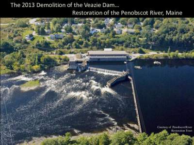 The 2013 Demolition of the Veazie Dam… Restoration of the Penobscot River, Maine Courtesy of Penobscot River Restoration Trust