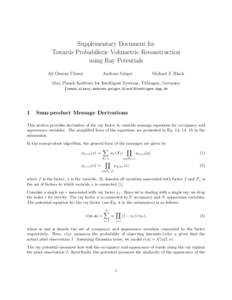 Supplementary Document for Towards Probabilistic Volumetric Reconstruction using Ray Potentials Ali Osman Ulusoy  Andreas Geiger