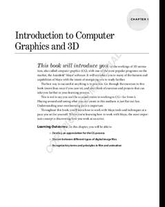 Chapter 1  AL Introduction to Computer Graphics and 3D