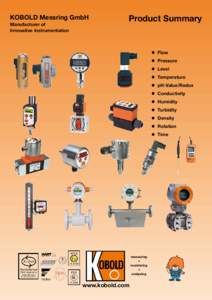 KOBOLD Messring GmbH Manufacturer of Innovative Instrumentation Product Summary