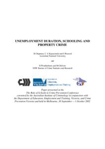 Unemployment Duration, Schooling and Property Crime