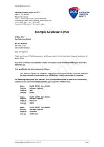 Australian Computer Society Inc. (ACT)  ABNNational Secretariat Level 11, 50 Carrington Street, Sydney NSW 2000 PO Box Q534, Queen Victoria Building, Sydney NSW 1230