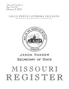 Missouri Secretary of State: Register