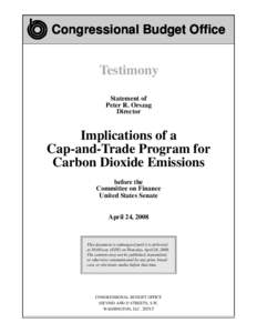 Implications of a Cap-and-Trade Program for Carbon Dioxide Emissions