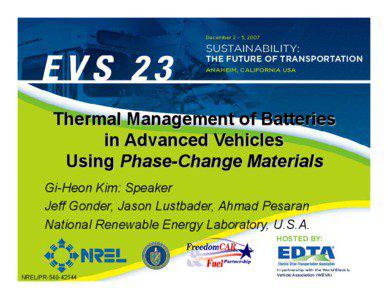 Thermal Management of Batteries in Advanced Vehicles Using Phase-Change Materials (Presentation)