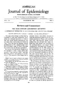 AMERICAN  Journal of Epidemiology Formtriy AMERICAN JOURNAL OF HYGIENE © 1986 by The Johns Hopkins University School of Hygiene and Public Health