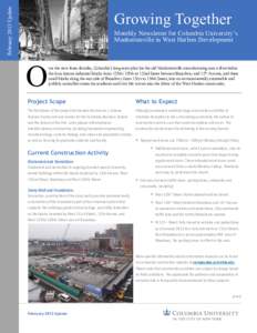 February 2013 Update  Growing Together Monthly Newsletter for Columbia University’s Manhattanville in West Harlem Development