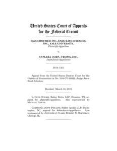 United States Court of Appeals for the Federal Circuit ______________________ ENZO BIOCHEM INC., ENZO LIFE SCIENCES, INC., YALE UNIVERSITY,