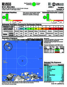 Green Alert Earthquake Shaking M 5.7, BALI SEA