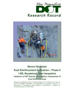 Research Record  Over-coring Barron Mountain Rock Reinforcement Evaluation – Phase II