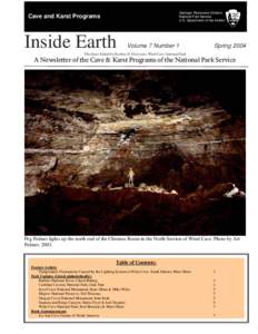 Geologic Resources Division National Park Service U.S. Department of the Interior Cave Programs