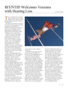 RIT/NTID Welcomes Veterans with Hearing Loss by Susan L. Murad  A. SUE WEISLER