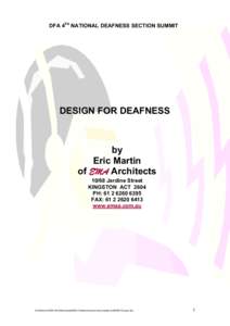 DFA 4TH NATIONAL DEAFNESS SECTION SUMMIT  DESIGN FOR DEAFNESS by Eric Martin