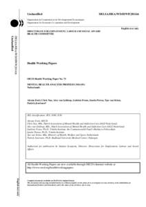 Unclassified  DELSA/HEA/WD/HWPOrganisation de Coopération et de Développement Économiques Organisation for Economic Co-operation and Development