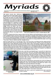 Myriads Quarterly Newssheet for Norfolk and Waveney Baha’is, and their friends Issue 19  Spring 2014