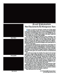 P lant Exploration  New Discoveries by the Montgomery Team B