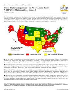 Cross-State Comparisons on At or Above Basic, NAEP 2011 Mathematics, Grade 4