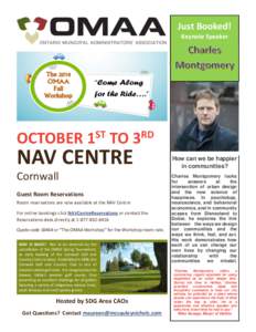 Just Booked! Keynote Speaker OCTOBER 1ST TO 3RD  NAV CENTRE