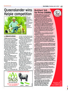 LIVESTOCK  Farm Weekly Thursday, June 13, 2013 Queenslander wins Kelpie competition