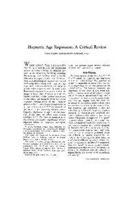 Hypnotic Age Regression: A Critical Review THEODORE XENOPHON BARBER, Ph.D.