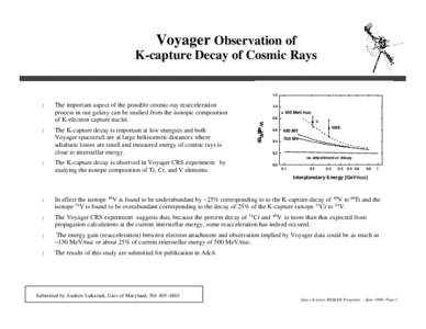 Radioactivity / Radiation / Cosmic ray / Electron capture / Voyager program / Physics / Particle physics / Nuclear physics