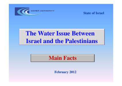 State of Israel  The Water Issue Between