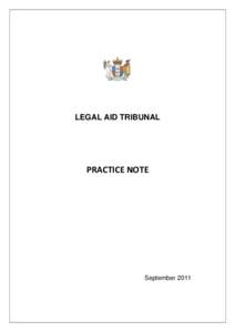 LEGAL AID TRIBUNAL  PRACTICE NOTE September 2011